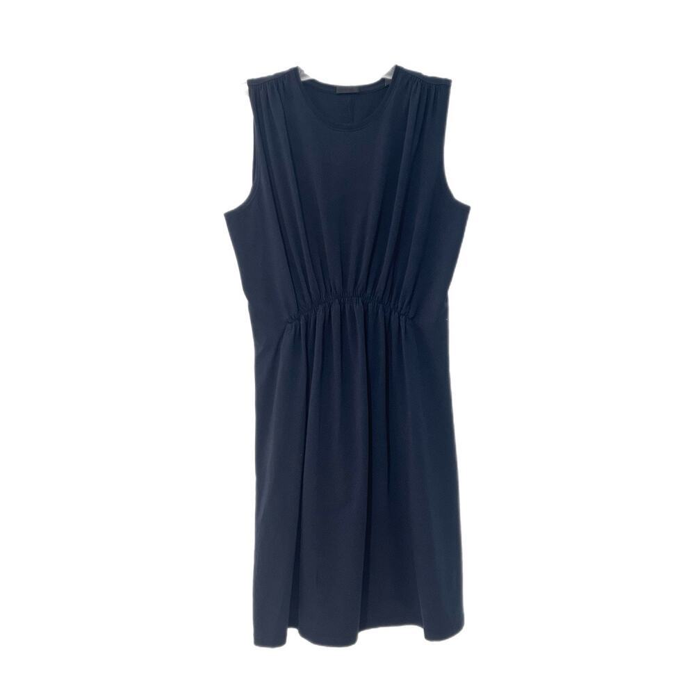 ATM Anthony Thomas Melillo Dress Medium Blue Gathered Waist Stretch Comfort Chic